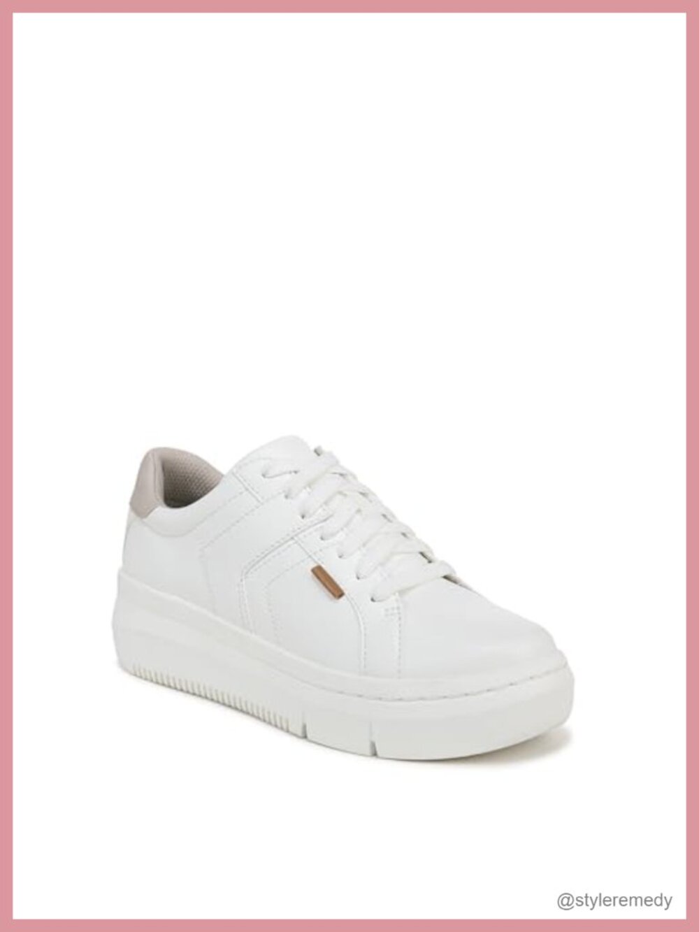 Platform Sneakers Lace Up Faux Leather Comfort Walking Shoes